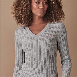 Crew Clothing Co Sky Blue Cable Knit Sweater UK 14 / US M